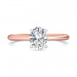 FlyerFit® 14K Pink Gold Shank And White Gold Top Solitaire Engagement Ring