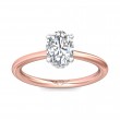 FlyerFit® 14K Pink Gold Shank And White Gold Top Solitaire Engagement Ring