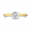 FlyerFit® 18K Yellow Gold Shank And White Gold Top Solitaire Engagement Ring
