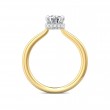 FlyerFit® 18K Yellow Gold Shank And White Gold Top Solitaire Engagement Ring