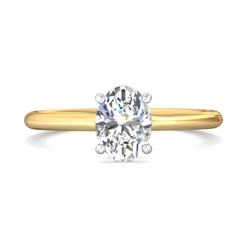 FlyerFit&reg; 18K Yellow Gold Shank And White Gold Top Solitaire Engagement Ring