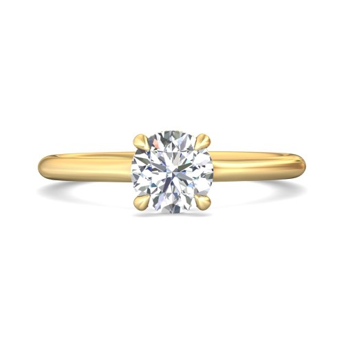 FlyerFit&reg; 18K Yellow Gold Solitaire Engagement Ring