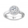 FlyerFit® 14K White Gold Solitaire Engagement Ring