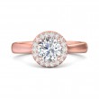 FlyerFit® 18K Pink Gold Solitaire Engagement Ring