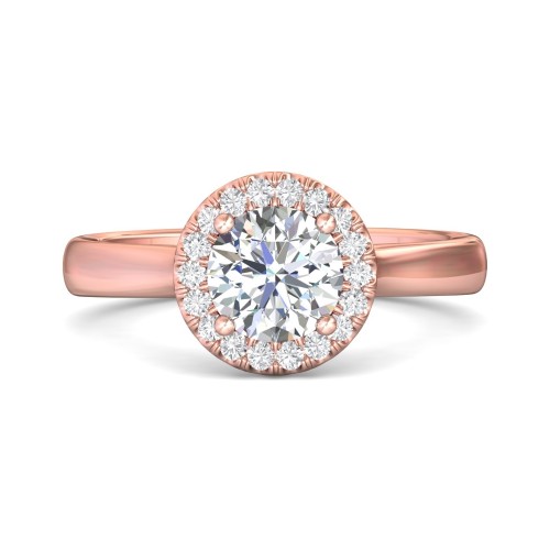 FlyerFit&reg; 18K Pink Gold Solitaire Engagement Ring