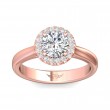 FlyerFit® 18K Pink Gold Solitaire Engagement Ring