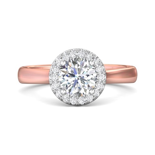 FlyerFit&reg; 14K Pink Gold Shank And White Gold Top Solitaire Engagement Ring