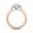 FlyerFit® 18K Pink Gold Shank And White Gold Top Solitaire Engagement Ring