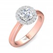 FlyerFit® 18K Pink Gold Shank And White Gold Top Solitaire Engagement Ring