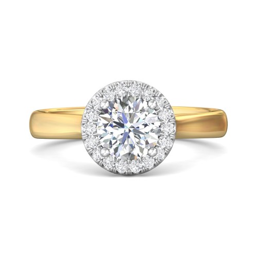 FlyerFit&reg; 18K Yellow Gold Shank And White Gold Top Solitaire Engagement Ring