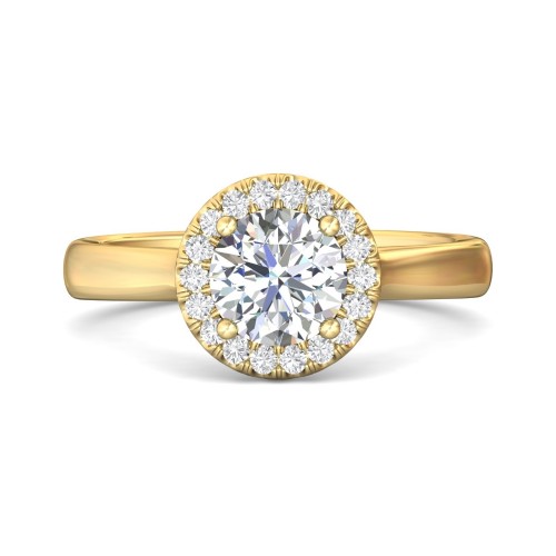 FlyerFit&reg; 18K Yellow Gold Solitaire Engagement Ring