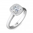 FlyerFit® 14K White Gold Solitaire Engagement Ring