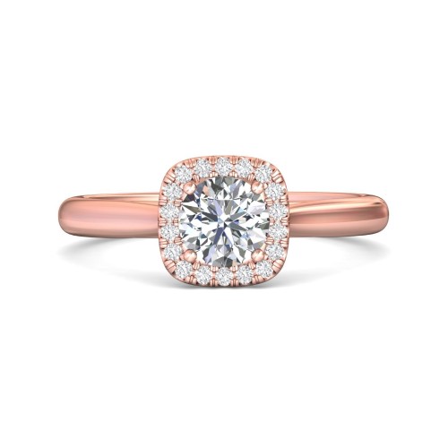 FlyerFit&reg; 14K Pink Gold Solitaire Engagement Ring