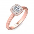 FlyerFit® 14K Pink Gold Solitaire Engagement Ring