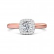FlyerFit® 18K Pink Gold Shank And White Gold Top Solitaire Engagement Ring