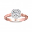FlyerFit® 18K Pink Gold Shank And White Gold Top Solitaire Engagement Ring