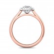 FlyerFit® 18K Pink Gold Shank And White Gold Top Solitaire Engagement Ring