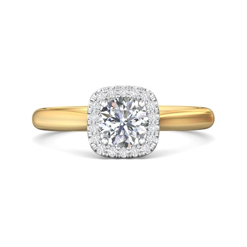 FlyerFit&reg; 18K Yellow Gold Shank And White Gold Top Solitaire Engagement Ring