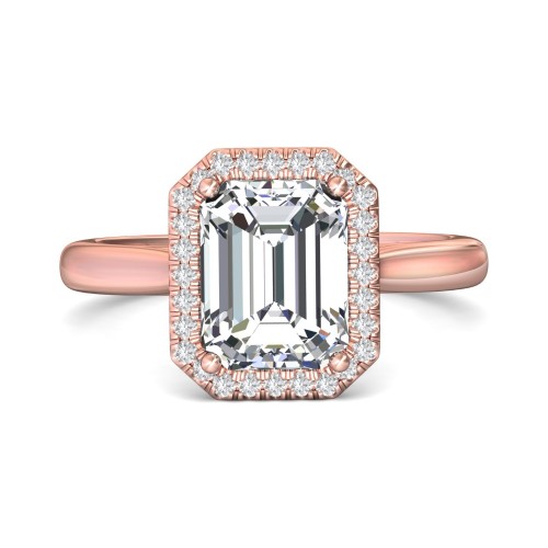 FlyerFit&reg; 18K Pink Gold Solitaire Engagement Ring