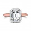 FlyerFit® 14K Pink Gold Shank And White Gold Top Solitaire Engagement Ring