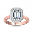 FlyerFit® 14K Pink Gold Shank And White Gold Top Solitaire Engagement Ring