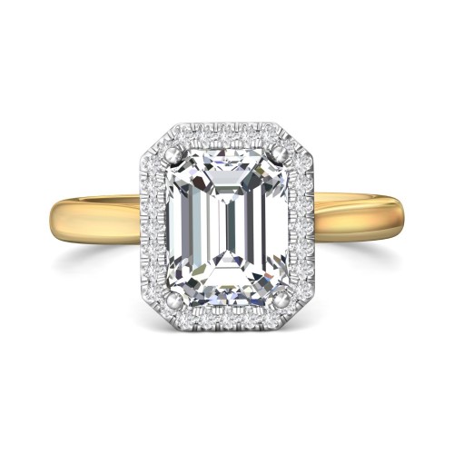 FlyerFit&reg; 18K Yellow Gold Shank And White Gold Top Solitaire Engagement Ring