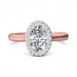 FlyerFit® 14K Pink Gold Shank And White Gold Top Solitaire Engagement Ring