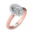 FlyerFit® 14K Pink Gold Shank And White Gold Top Solitaire Engagement Ring