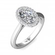 FlyerFit® 18K White Gold Solitaire Engagement Ring