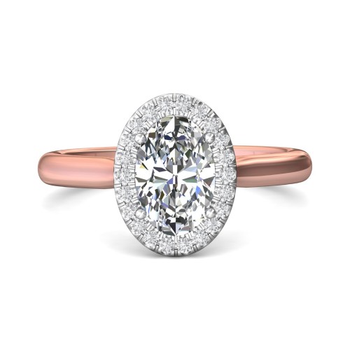 FlyerFit&reg; 18K Pink Gold Shank And White Gold Top Solitaire Engagement Ring