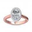 FlyerFit® 18K Pink Gold Shank And White Gold Top Solitaire Engagement Ring