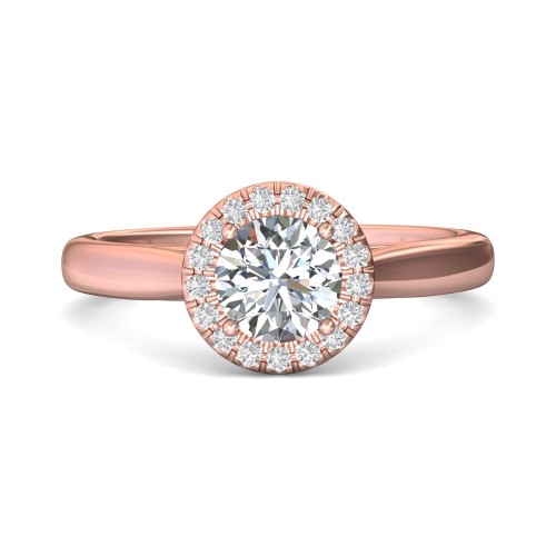 FlyerFit&reg; 14K Pink Gold Solitaire Engagement Ring