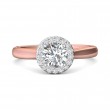 FlyerFit® 14K Pink Gold Shank And White Gold Top Solitaire Engagement Ring
