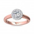 FlyerFit® 14K Pink Gold Shank And White Gold Top Solitaire Engagement Ring