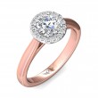 FlyerFit® 14K Pink Gold Shank And White Gold Top Solitaire Engagement Ring