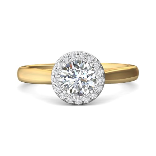 FlyerFit&reg; 18K Yellow Gold Shank And White Gold Top Solitaire Engagement Ring