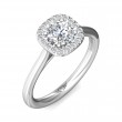 FlyerFit® 14K White Gold Solitaire Engagement Ring