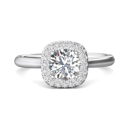 FlyerFit&reg; 14K White Gold Solitaire Engagement Ring