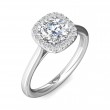 FlyerFit® 14K White Gold Solitaire Engagement Ring