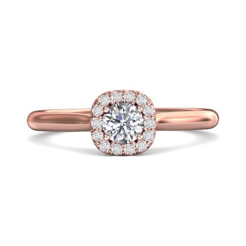 FlyerFit&reg; 18K Pink Gold Solitaire Engagement Ring