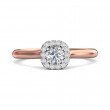 FlyerFit® 14K Pink Gold Shank And White Gold Top Solitaire Engagement Ring