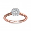 FlyerFit® 14K Pink Gold Shank And White Gold Top Solitaire Engagement Ring