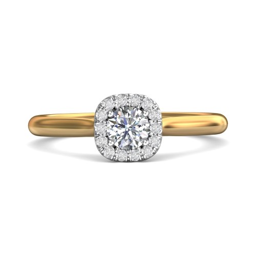 FlyerFit&reg; 14K Yellow and 14K White Gold Solitaire Engagement Ring