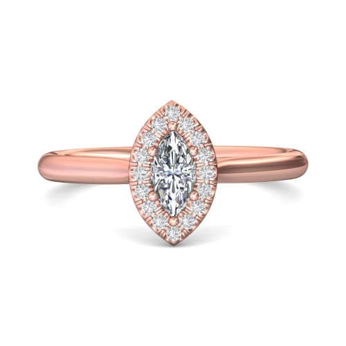 FlyerFit&reg; 18K Pink Gold Solitaire Engagement Ring