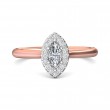 FlyerFit® 18K Pink Gold Shank And White Gold Top Solitaire Engagement Ring