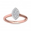 FlyerFit® 18K Pink Gold Shank And White Gold Top Solitaire Engagement Ring