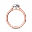 FlyerFit® 18K Pink Gold Shank And White Gold Top Solitaire Engagement Ring