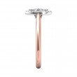FlyerFit® 18K Pink Gold Shank And White Gold Top Solitaire Engagement Ring