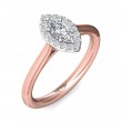FlyerFit® 18K Pink Gold Shank And White Gold Top Solitaire Engagement Ring