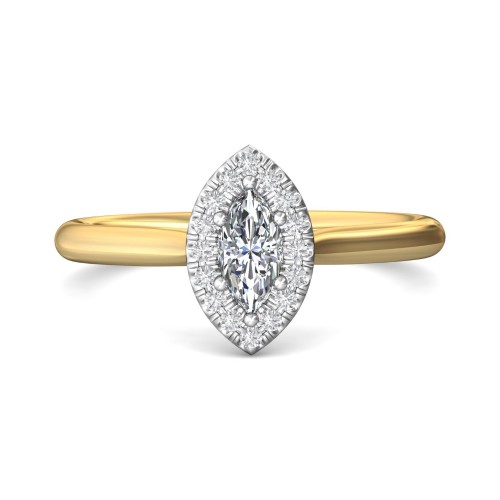 FlyerFit&reg; 18K Yellow Gold Shank And White Gold Top Solitaire Engagement Ring